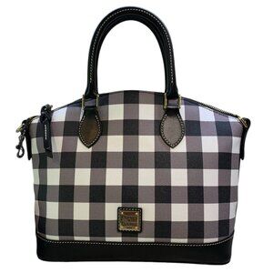 Dooney & Bourke Black & White Check Darcy Satchel NWT
